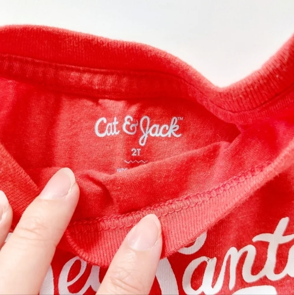 Dear Santa Tshirt red long‎ sleeve size 2T Cat & Jack